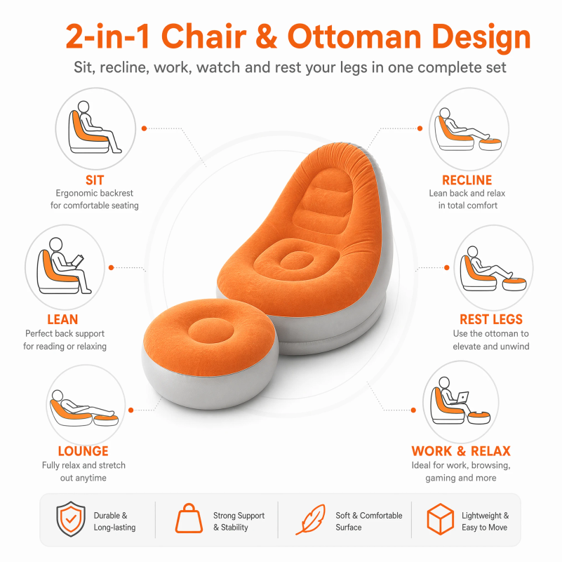 مجموعة أريكة هوائية قابلة للنف - مراجعة Home Improvement Furniture وسعره