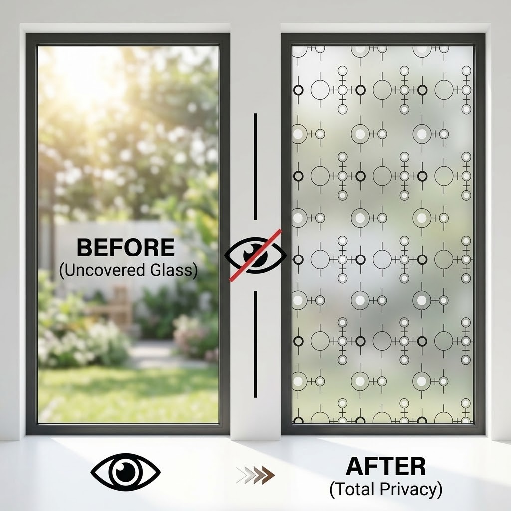 فيلم نافذة ذاتي اللصق بتصميم ه - مراجعة Window Insulation Film وسعره